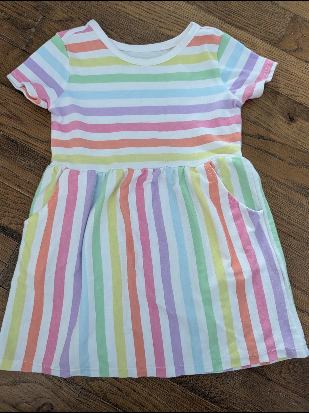 Garanimals Pastel Rainbow Stripe Short Sleeve Dress